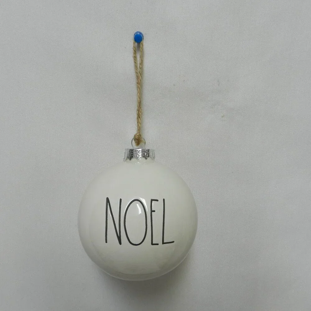 Rae Dunn Christmas Holiday NOEL ceramic large round Ornament 3.5